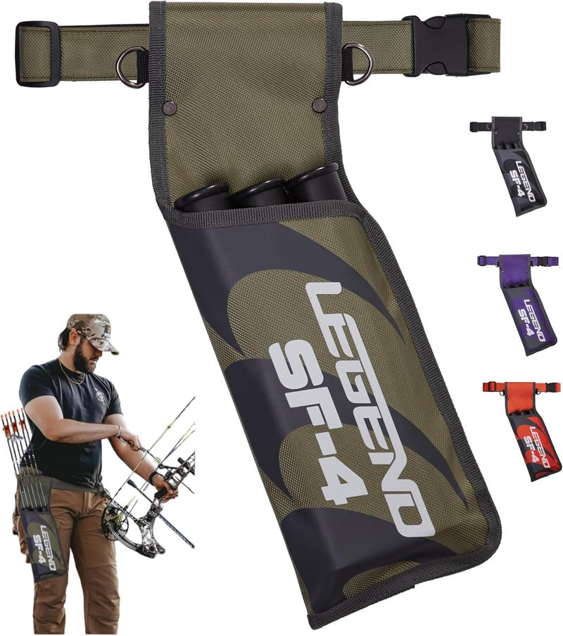 Legend SF4 Hip Quiver for Arrows -vBeginner-Friendly Right-Handed Arrow Quiver with 3 Arrow Tubes, Durable Archery Quiver with Adjustable Belt Strap, Waist Quiver Arrow Holder for Target Shooting - Image 1